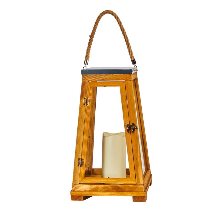 15 In. Newport Brown Led Candle Lantern - Battery Operated