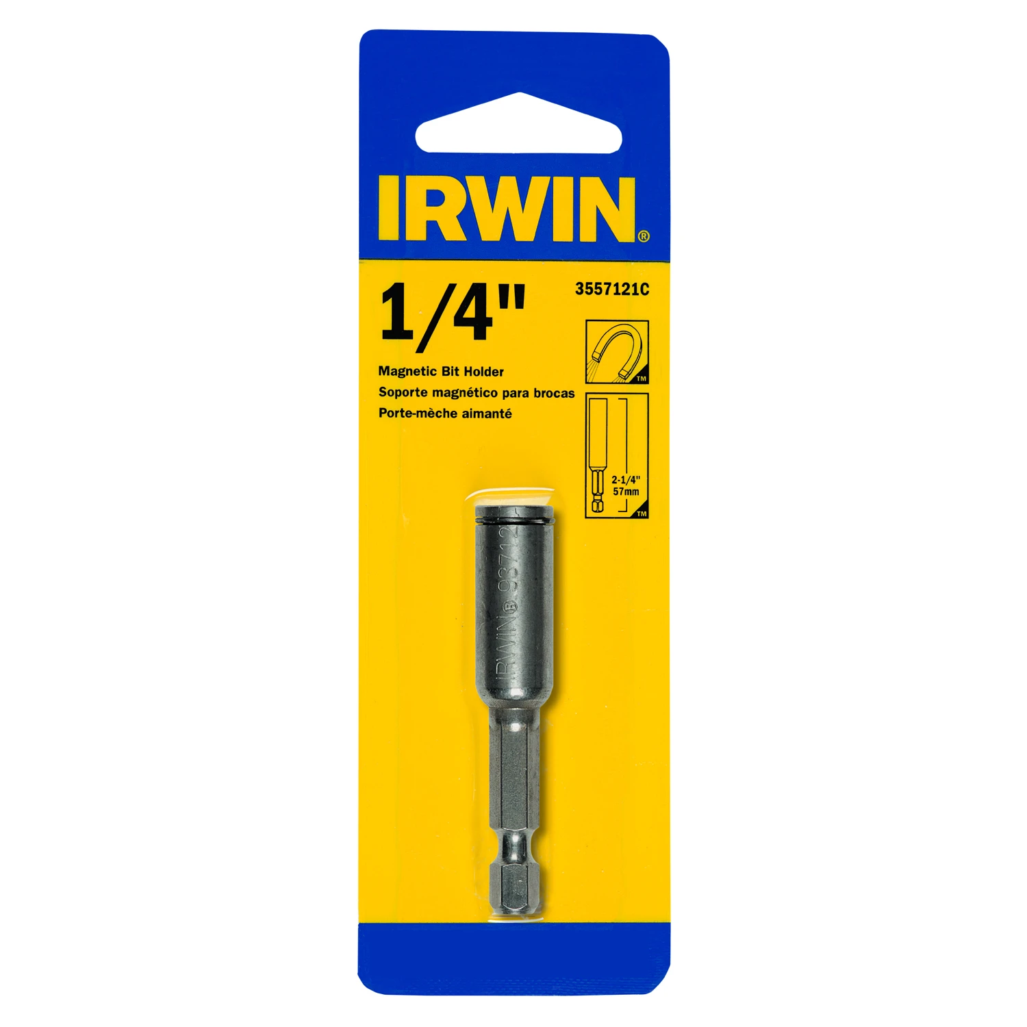 Iwaf252 1/4 Inch Magnetic Hex Bit Holder With C-ring, 2-1/4 Inch Length, Steel