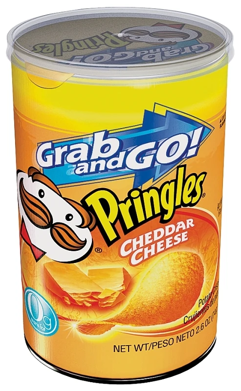 Cheddar Cheese Chips 2.5 Oz Can - Resealable & Crispy