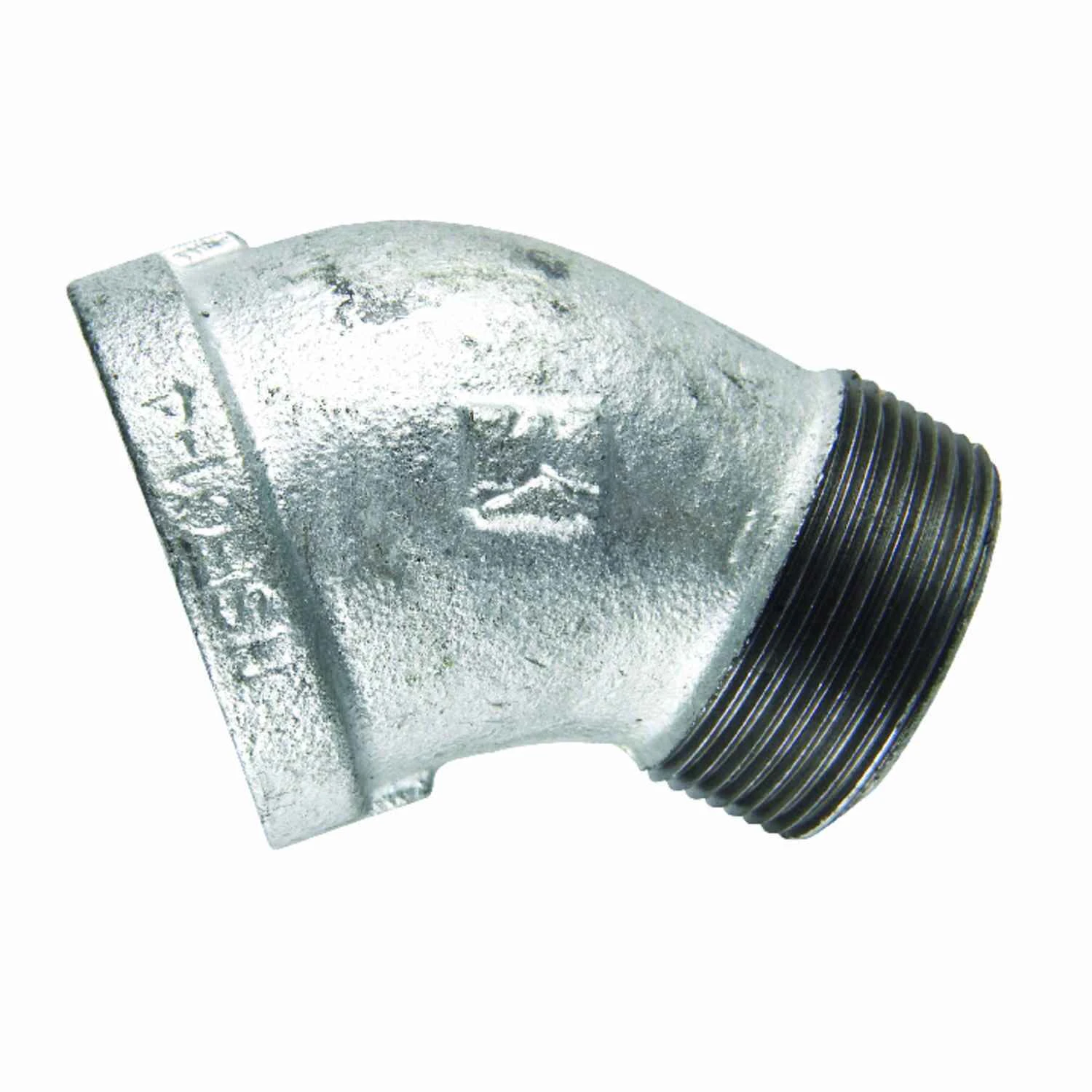 3/4 In. 45 Degree Street Galvanized Elbow, Malleable Iron