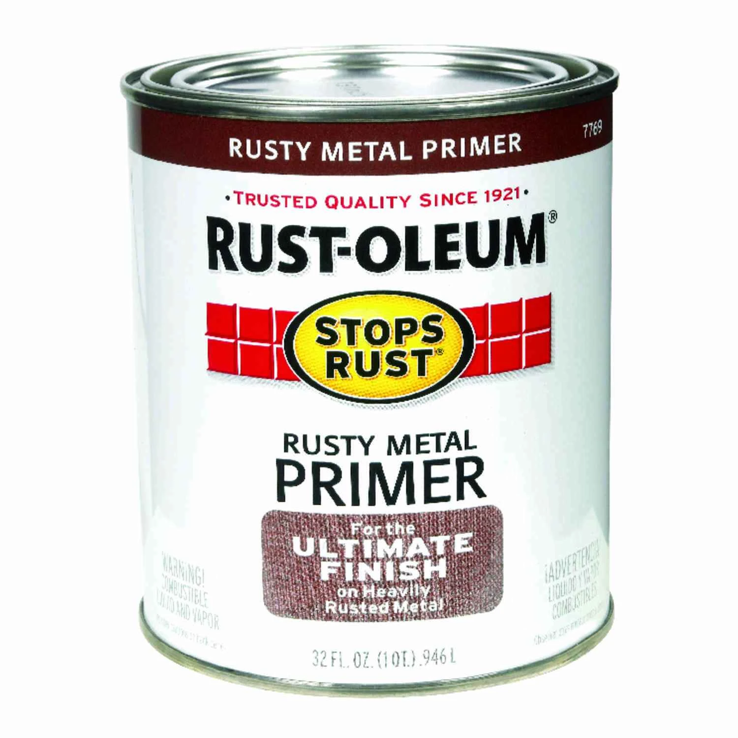 Stops Rust Rusty Metal Primer, Red/brown, 1 Quart Oil-based