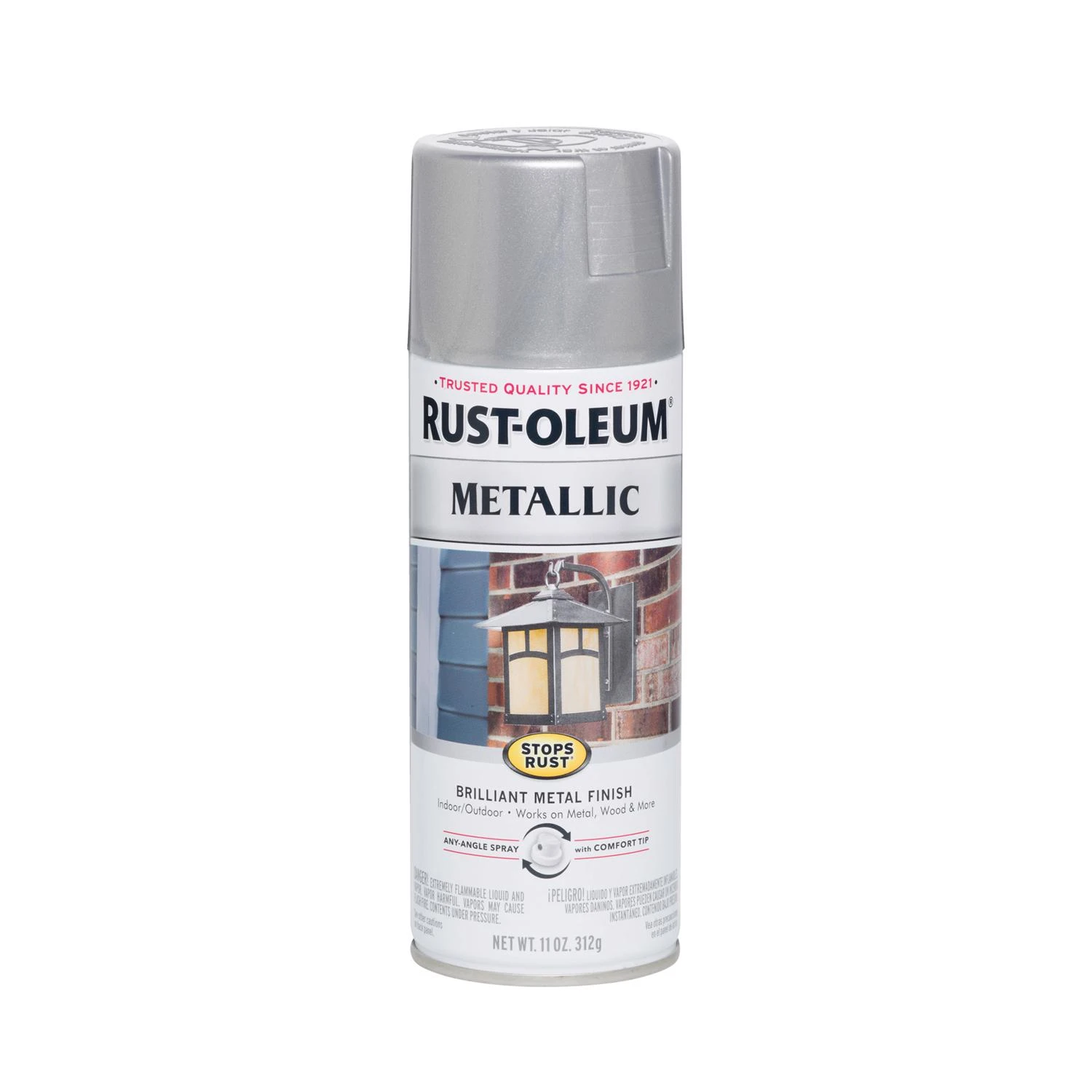 Stops Rust 11 Oz. Metallic Satin Spray Paint, Silver - Durable & Weather-resistant