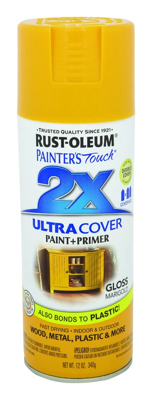 Painter's Touch 2x Ultra Cover 12 Oz. Gloss Spray Paint, Marigold