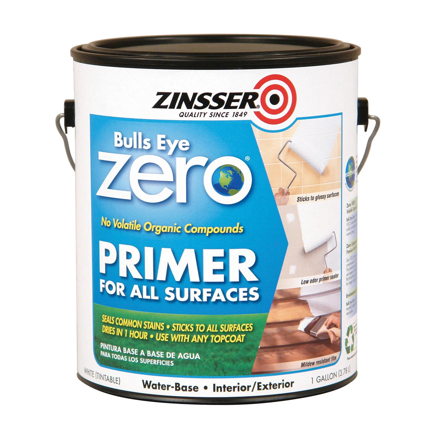 Bulls Eye Zero Voc Interior/exterior Primer And Sealer, White, 1 Gallon