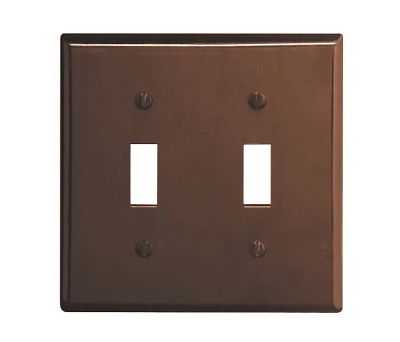 Leviton Brown 2 gang Thermoset Plastic Toggle Wall Plate 1 pk