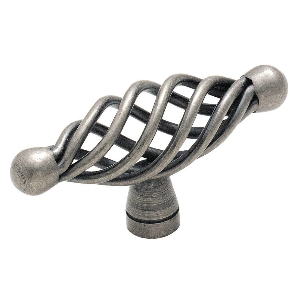 Amerock Village Classics T Cabinet Knob 2-3/4 in. Dia. 1-1/2 in. Weathered Nickel 1 pk