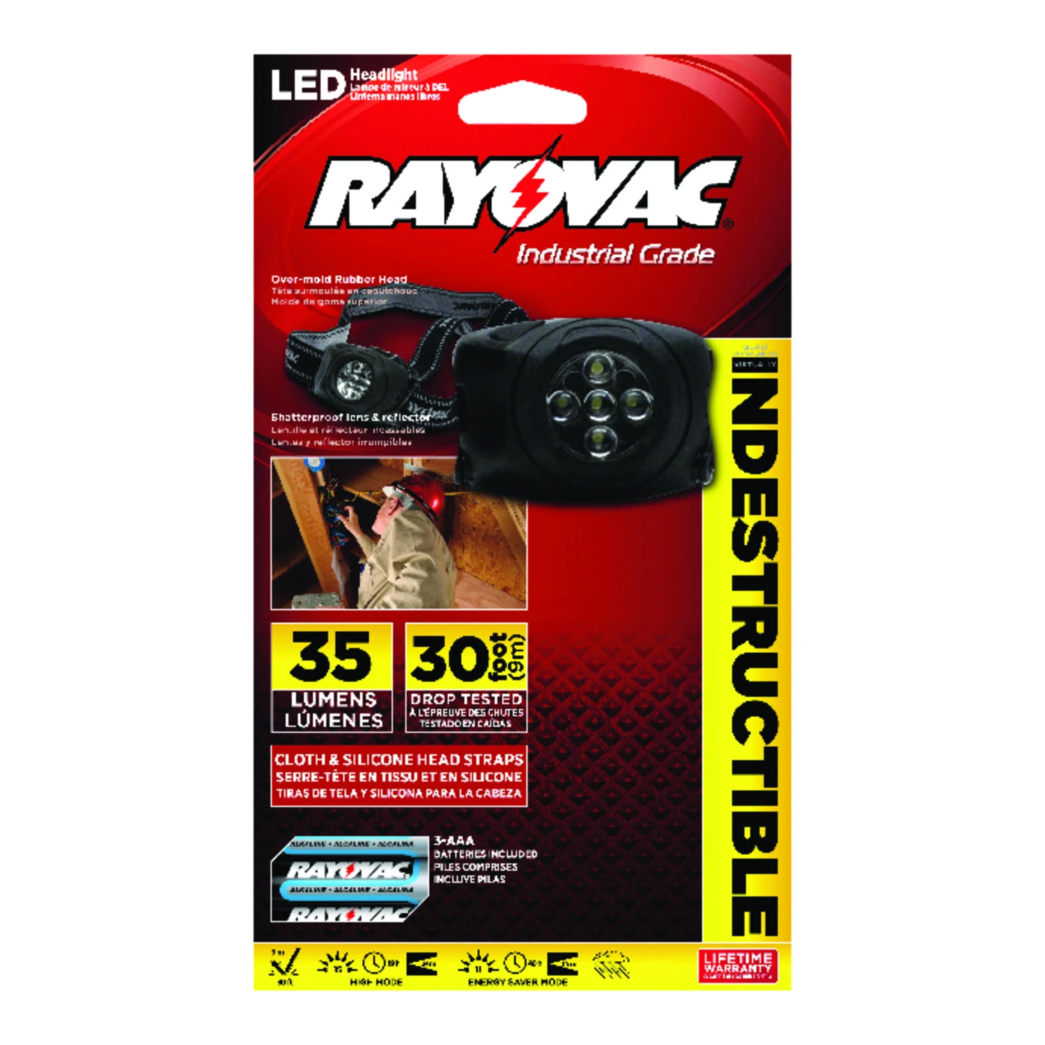 Workhorse Pro 35 Lumens Black Led Headlight With Aaa Batteries