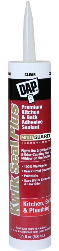 Kwik Seal Plus 10.1 Oz. Clear Kitchen & Bath Adhesive Sealant With Microban