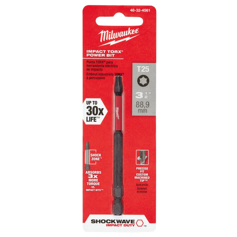 Shockwave T25 Torx 3-1/2 In. Impact Power Bit - Durable Steel