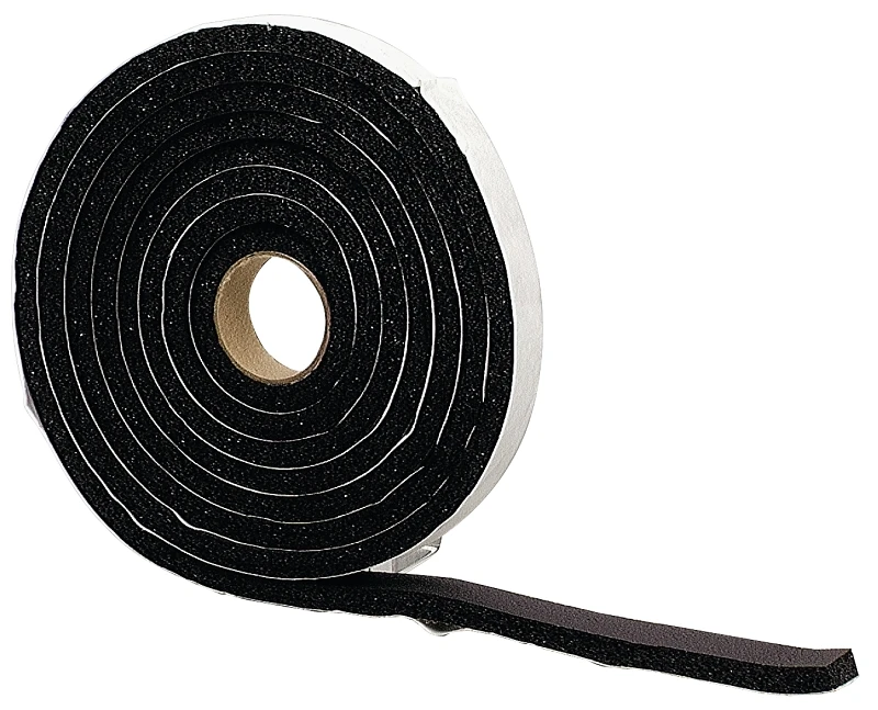 Black Weatherstrip Sponge, 3/8 Inch by 3/4 Inch by 10 Feet