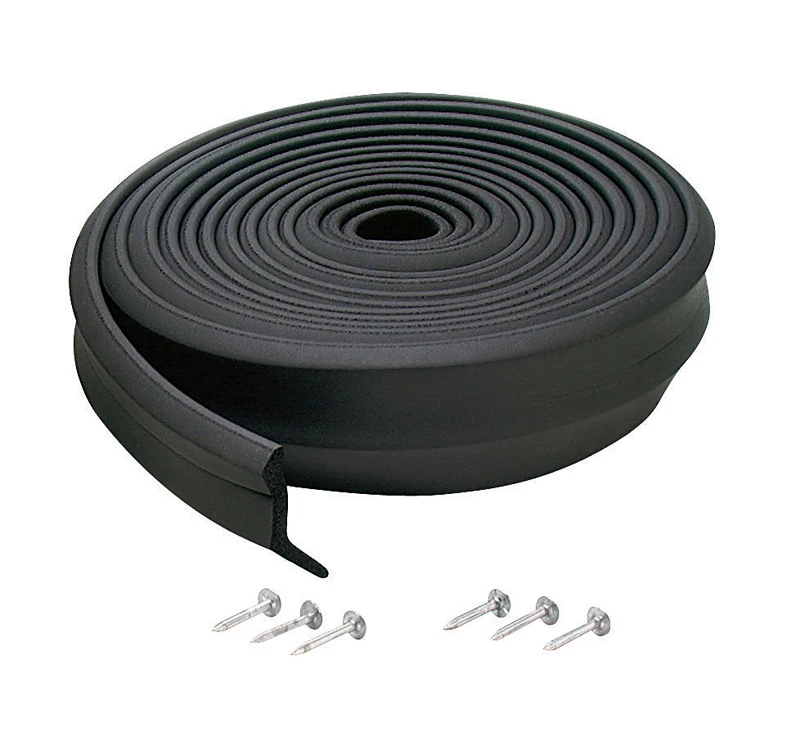 Garage Door Bottom Weatherstripping, Black Rubber, 9 Feet Length
