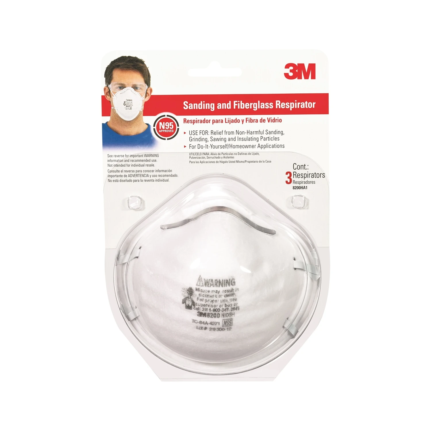 3M N95 Respirator White 3 pk