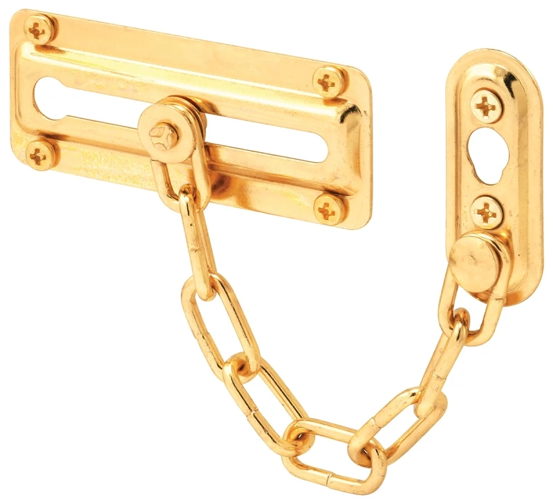 Chain Door Guard with Brass Finish for Enhanced Security