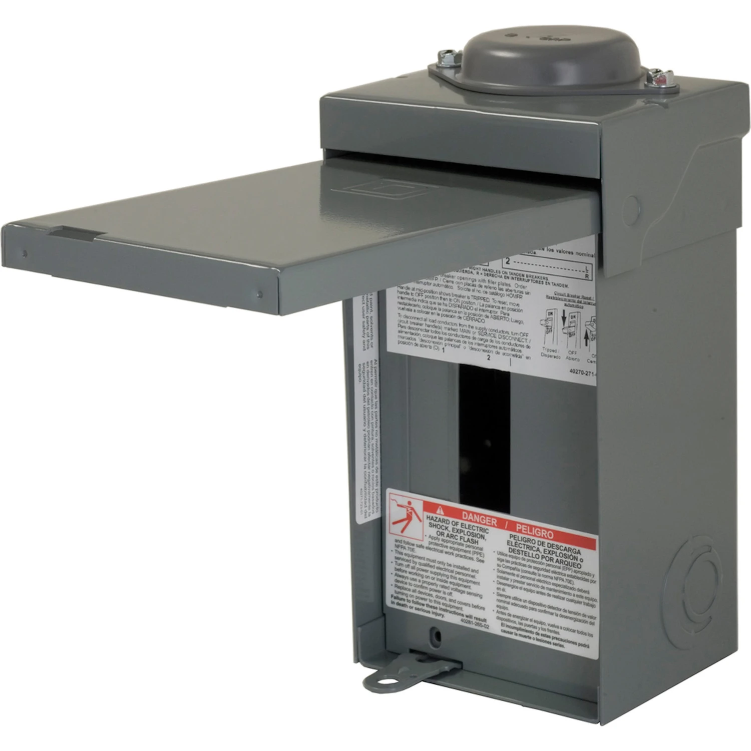 Homeline 70a 2-space 4-circuit Raintight Main Lug Load Center