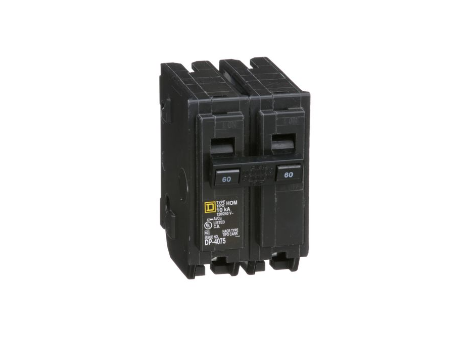 Homeline 60 Amp Double-pole Circuit Breaker, Model Hom260cp