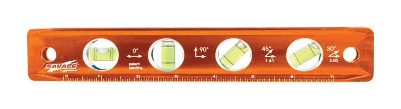 9 Inch Aluminum Magnetic Torpedo Level With 4 Vials - Model Tl043m