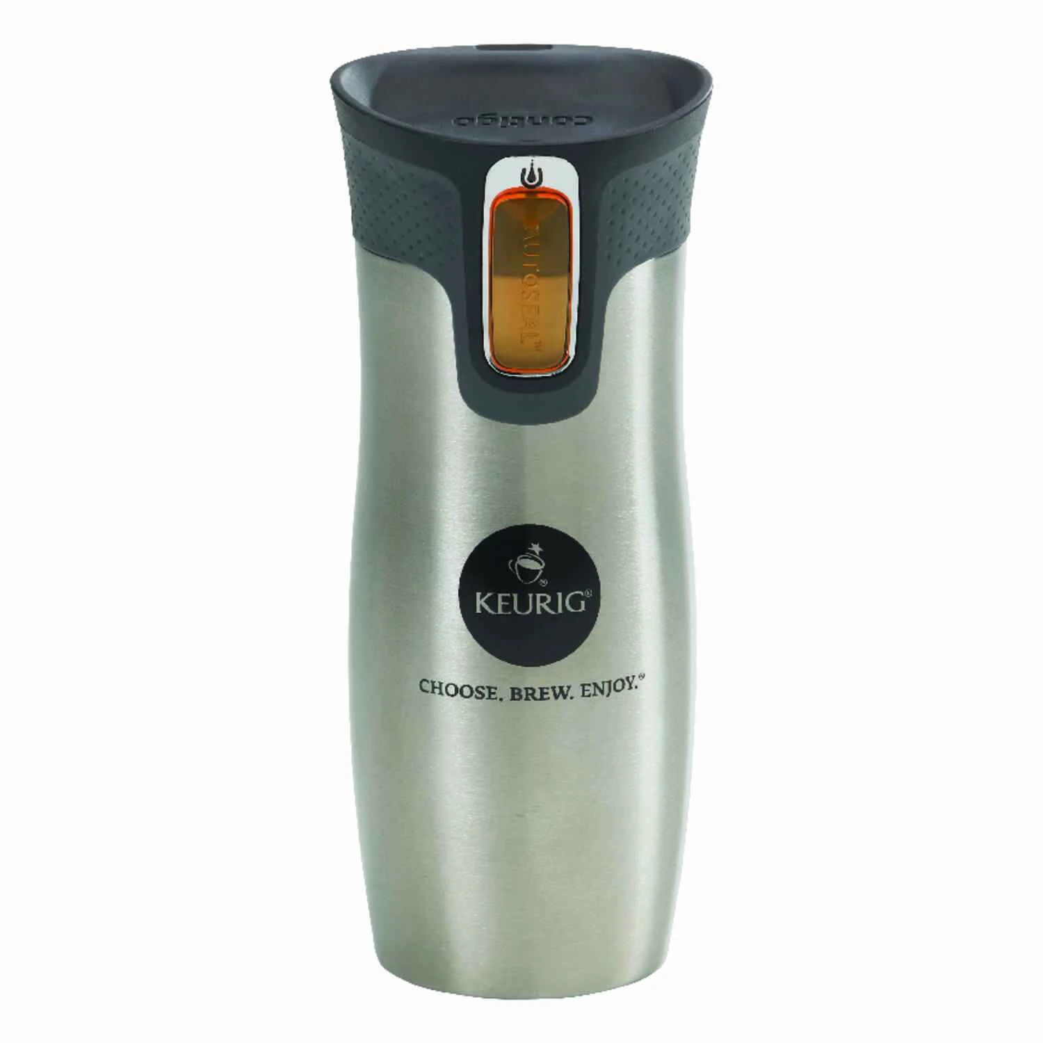 14 Oz Silver Stainless Steel Travel Mug With Contigo Autoseal Technology