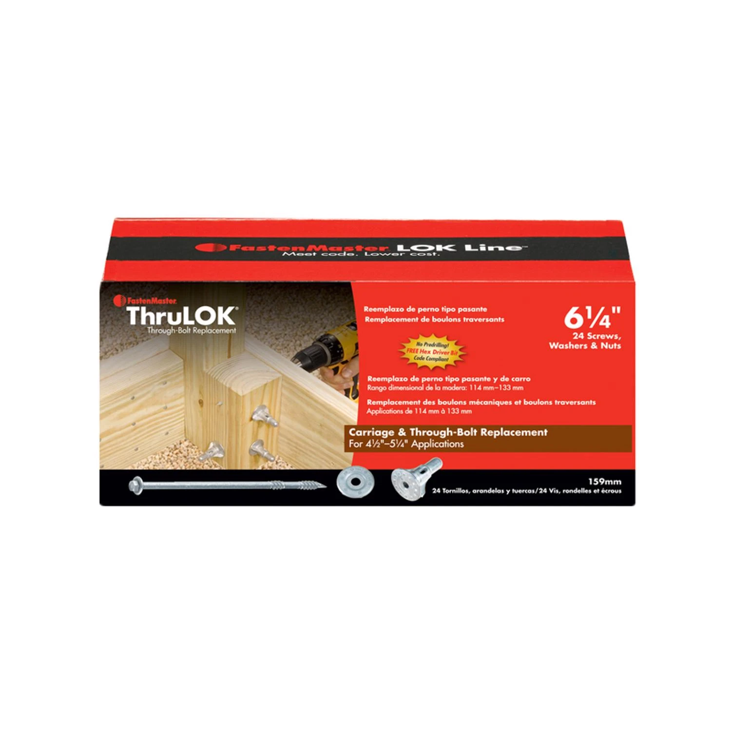 ThruLok Screw Bolt Fastening System, 6.25-In., 24-Pk.