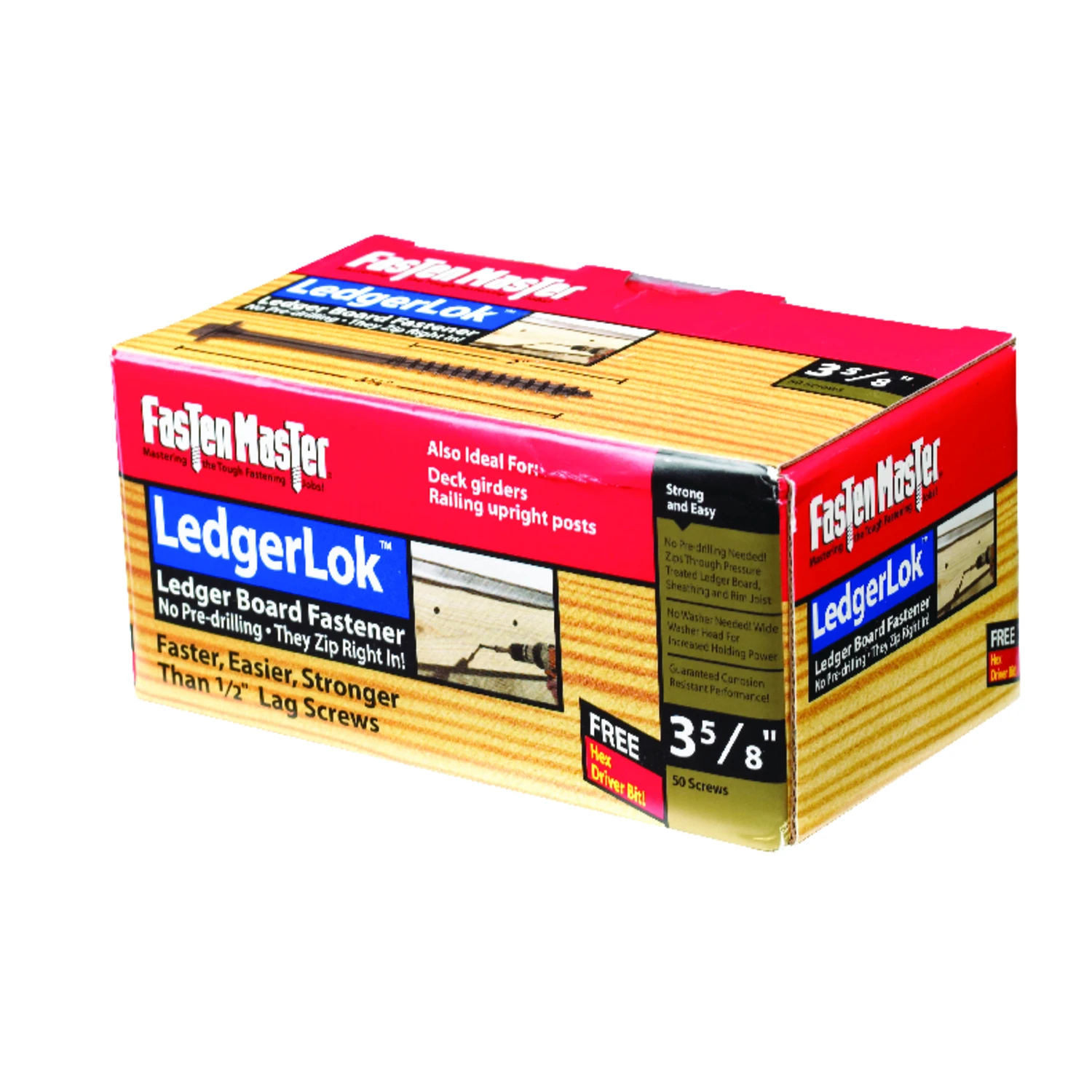 Ledgerlok Wood Screws, 3-5/8 In., 50-Pk.