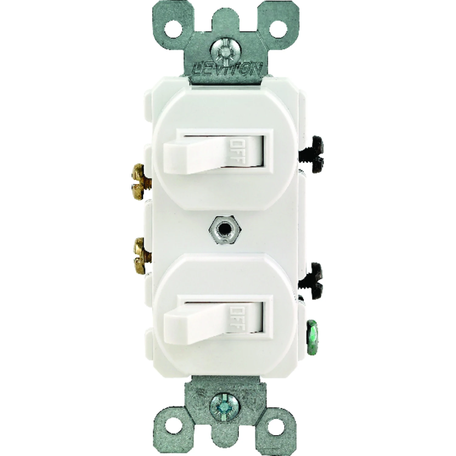 Leviton 15 amps Single Pole Toggle Switch White 1 pk