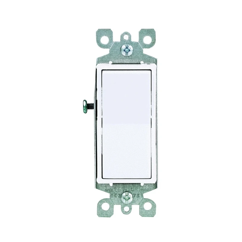 Leviton Decora Residential Grade 15 Amp Rocker Single Pole Switch, White