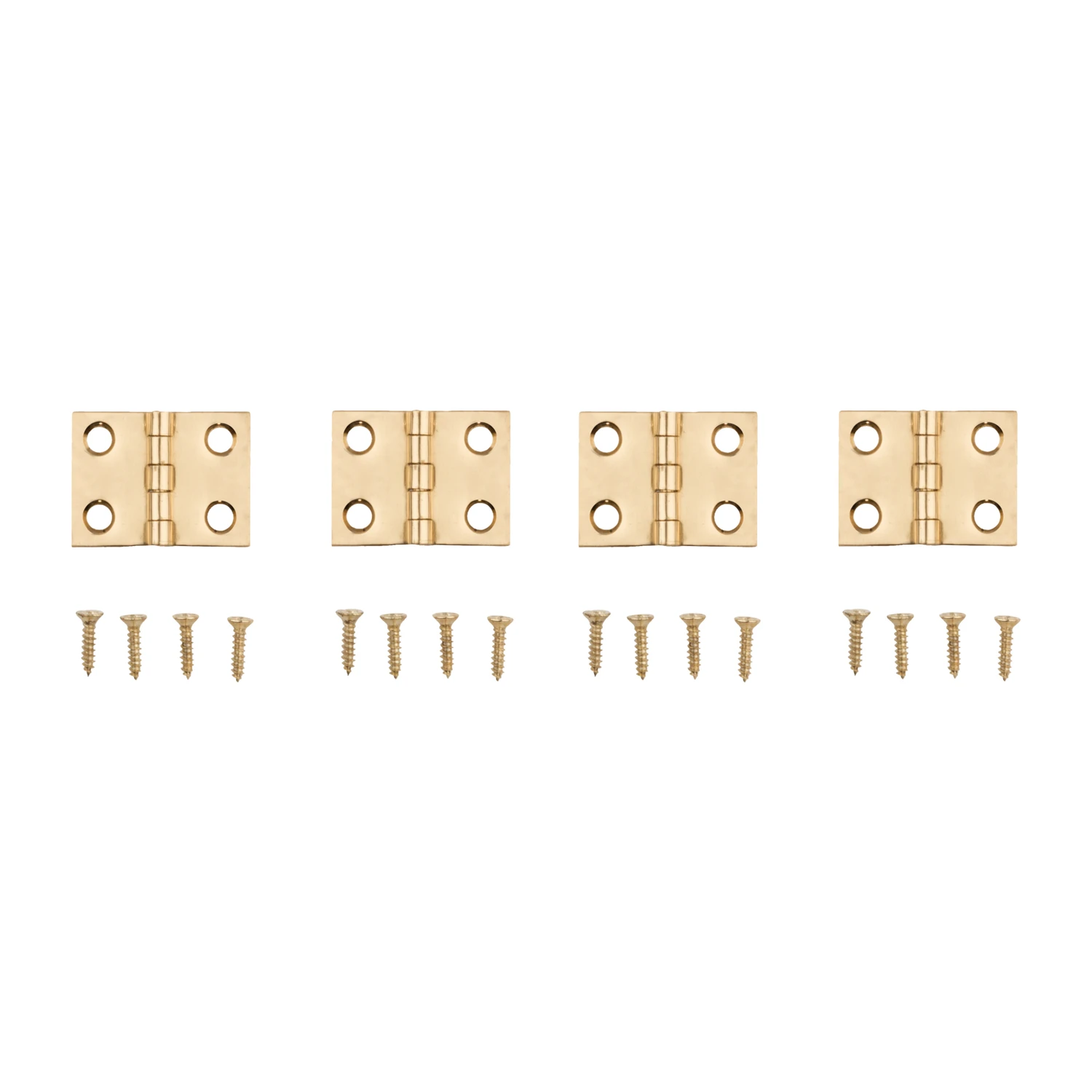 4-Pk., 3/4 x 1 In. Broad Hinges, Light-Duty, Brass
