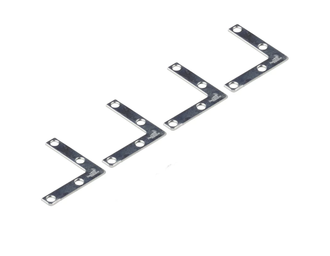 4-Pk., 2 In. Zinc Flat Corner Iron