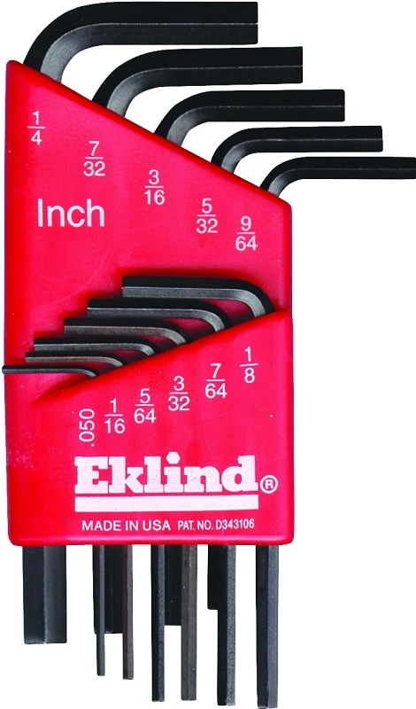 11-piece Short Arm Hex Key Set, Sae Sizes .050 To 1/4
