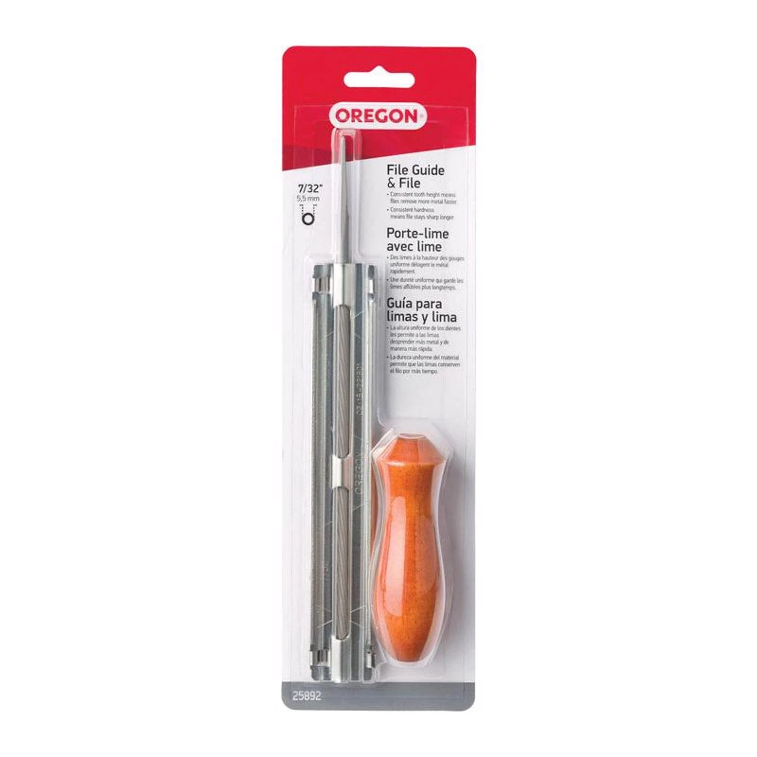 7/32 In. Chainsaw File Guide With Round File And Wooden Handle