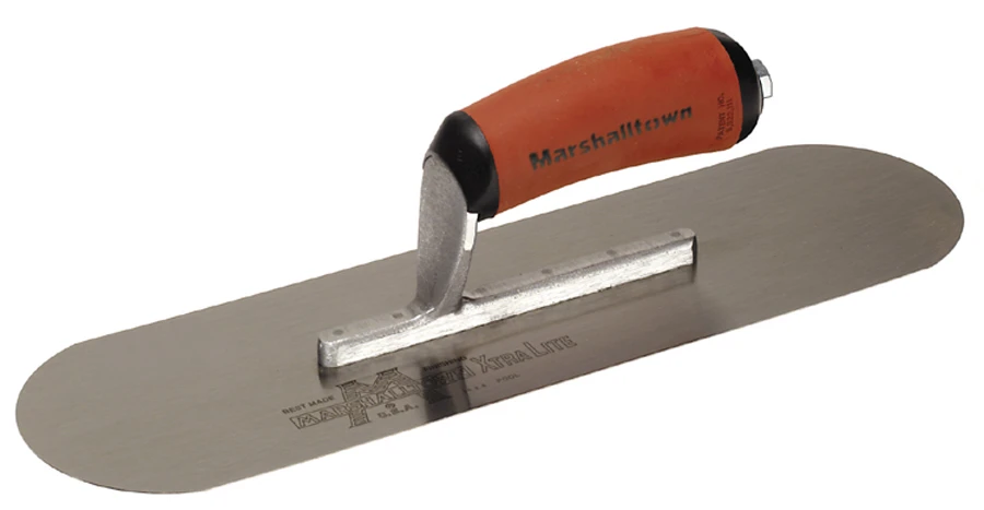 16 Inch by 4.5 Inch Pool Trowel with Ergonomic DuraSoft Handle for Concrete Finishing