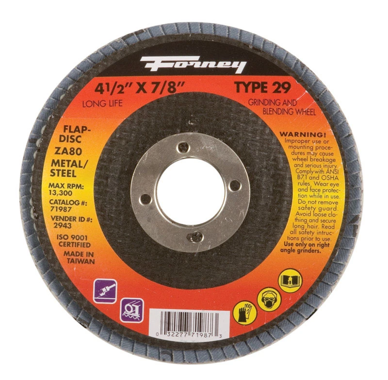 4-1/2 In. X 7/8 In. 80-grit Blue Zirconia Angle Grinder Flap Disc