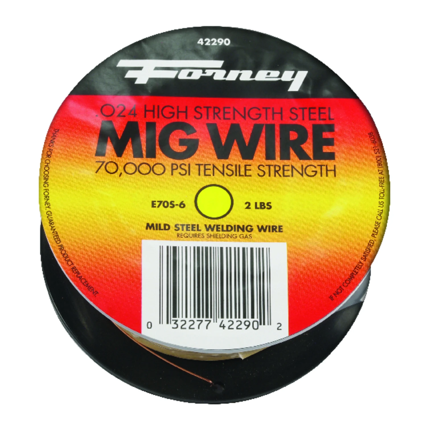 Er70s-6 Mild Steel Mig Welding Wire, 0.024 In. Diameter, 2 Lb. Spool