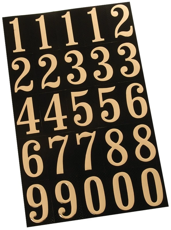Address Number Set, Gold, Mylar Polyester, 2-In.