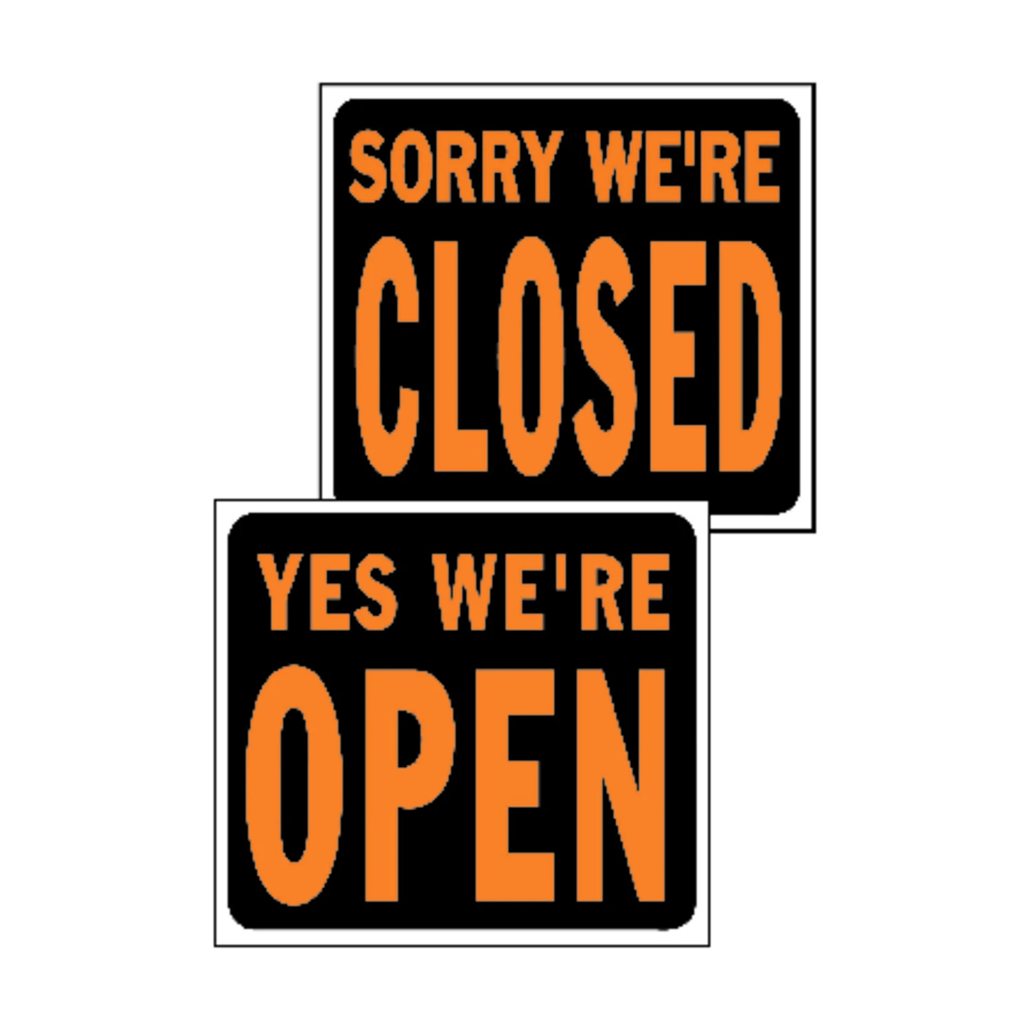 15" X 19" Heavy Gauge Plastic Open/closed Sign, Fluorescent Orange