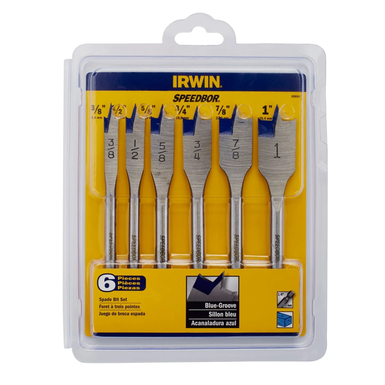 Speedbor 6-piece Spade Bit Set, Standard Length, Durable Design