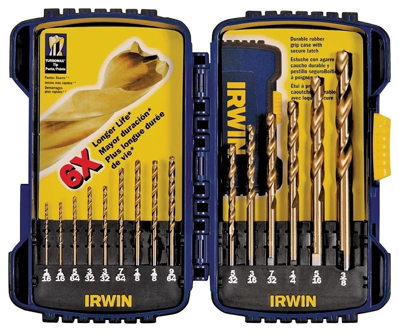 15-piece Titanium Nitride-coated Drill Bit Set, Model 3018009