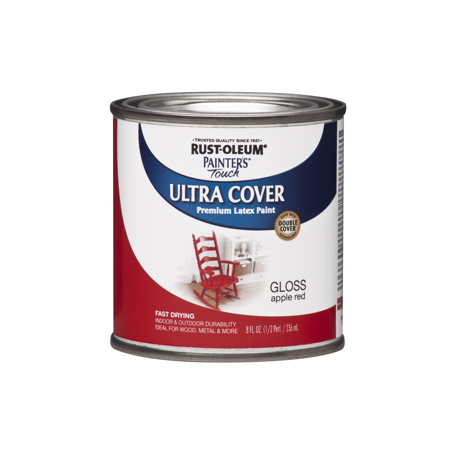 Painter's Touch Ultra Cover Latex Paint, Red Apple Color, Half Pint Container
