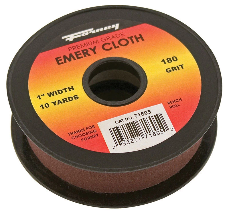 Emery Cloth Bench Roll, 180-Grit, 1 In. x 10-Yard