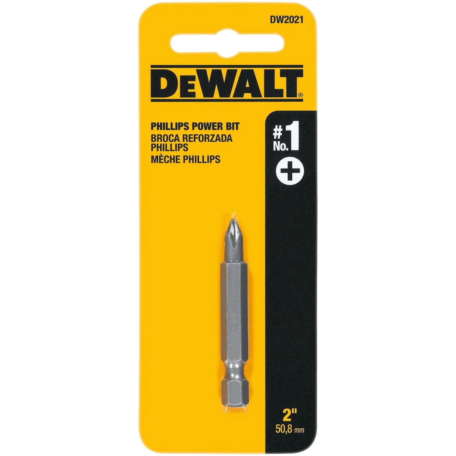 Phillips #1 2 In. Power Screwdriver Bit - Heat-treated Tool Steel