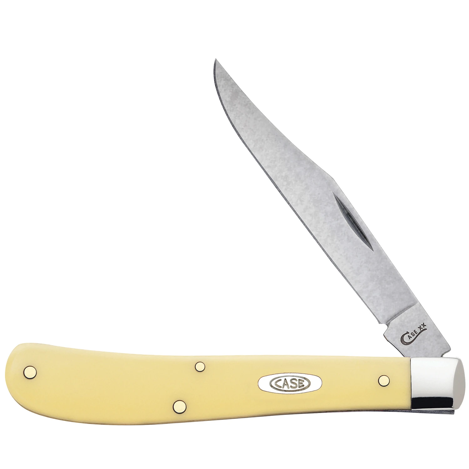 Slimline Trapper Folding Knife 3.25 In. Chrome Vanadium Steel Yellow Handle