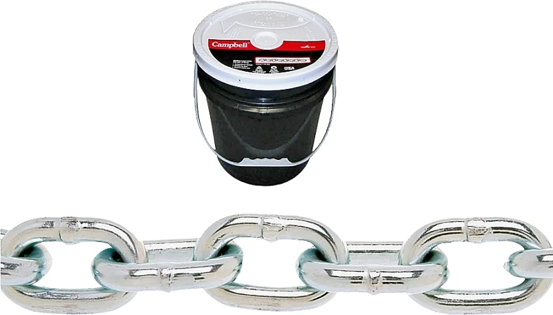 Five Sixteenth Inch Blue-Krome Proof Coil Chain, Ninety-Two Feet Length