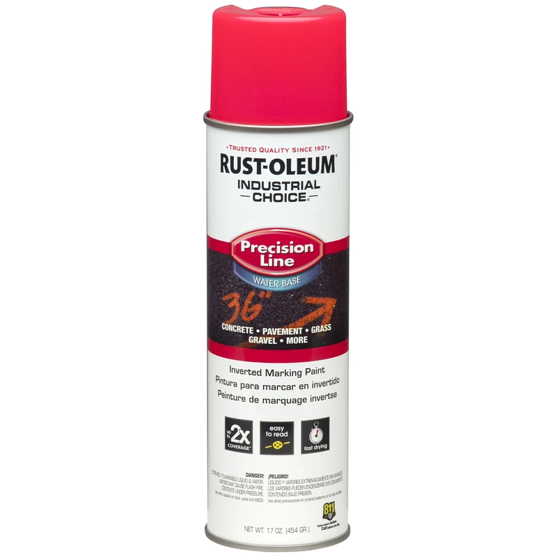 1861838 Inverted Marking Spray Paint, Fluorescent Pink, 17 Oz Can