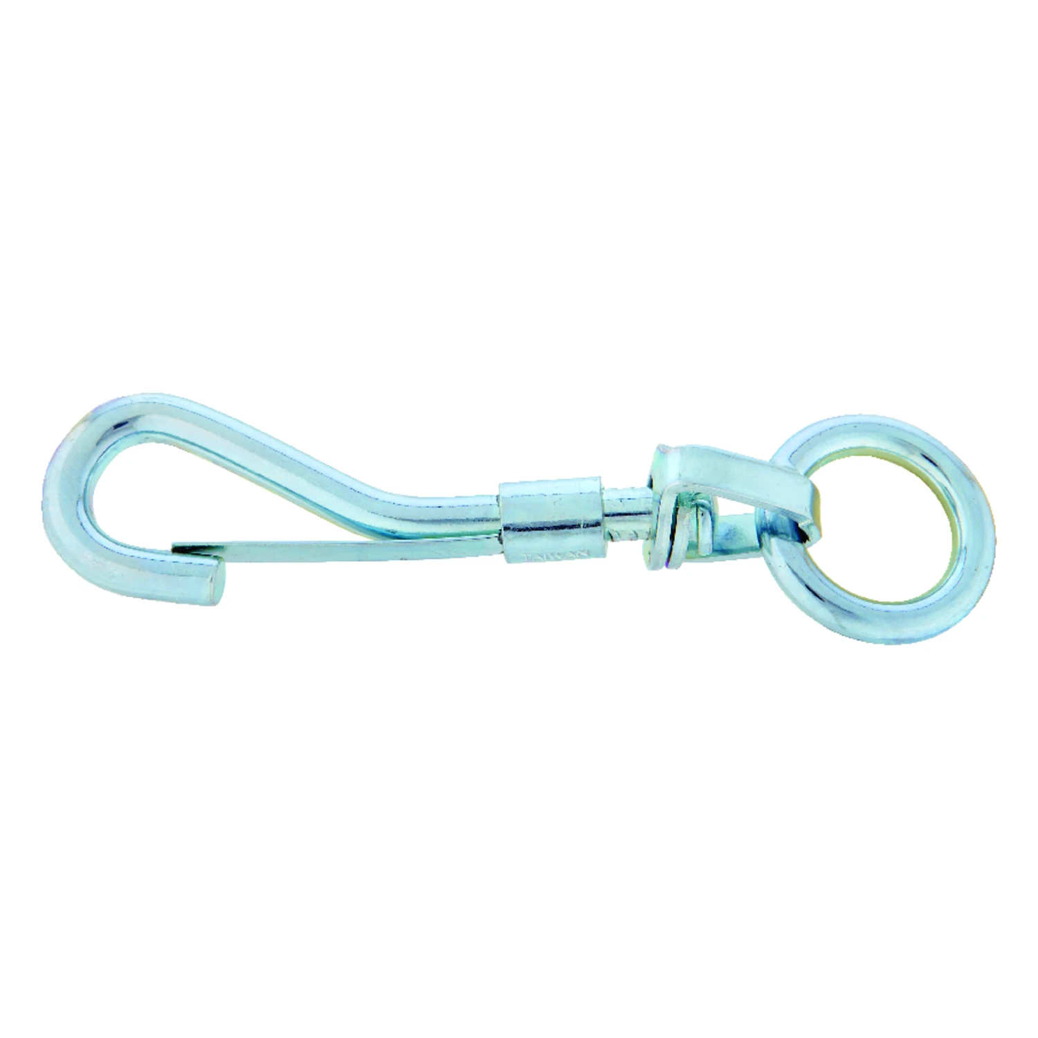 4-1/8 In. Zinc-plated Iron Swivel Round Eye Spring Snap, 80 Lb Load Capacity