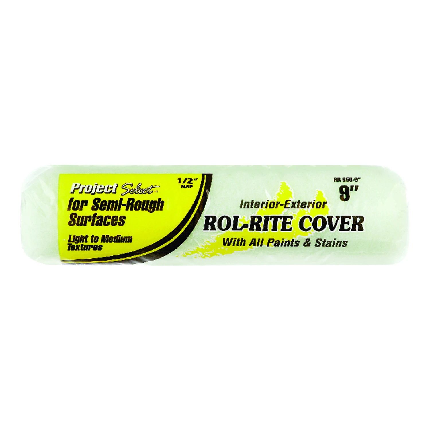 Rr 950 Paint Roller Cover, 9 In L, 1/2 In Nap, Green, 1 Pk