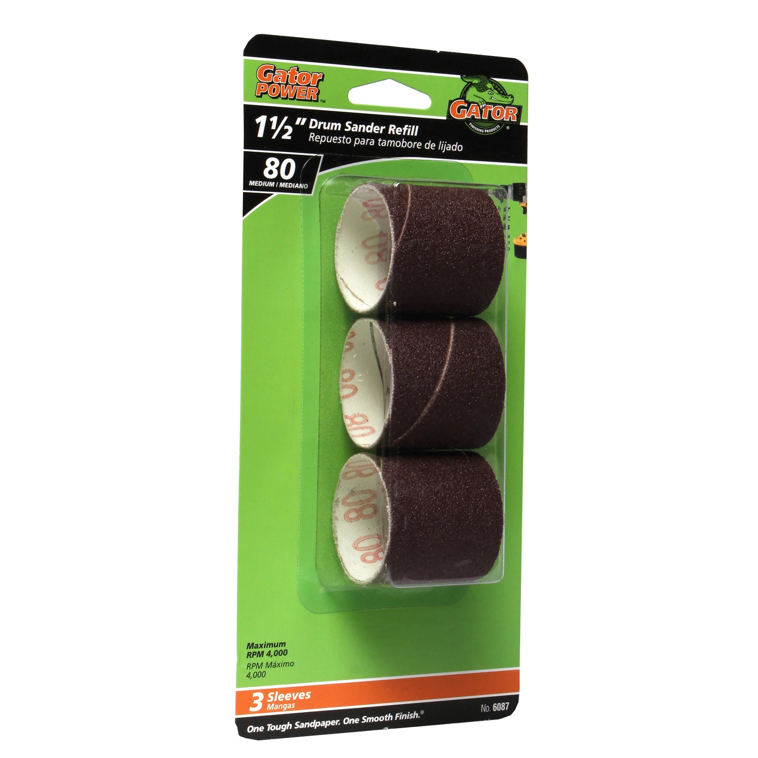 Medium 80-Grit Drum Sander Resin Cloth Sleeve, 1-1/2 x 1-1/2 In., 3-Pk.