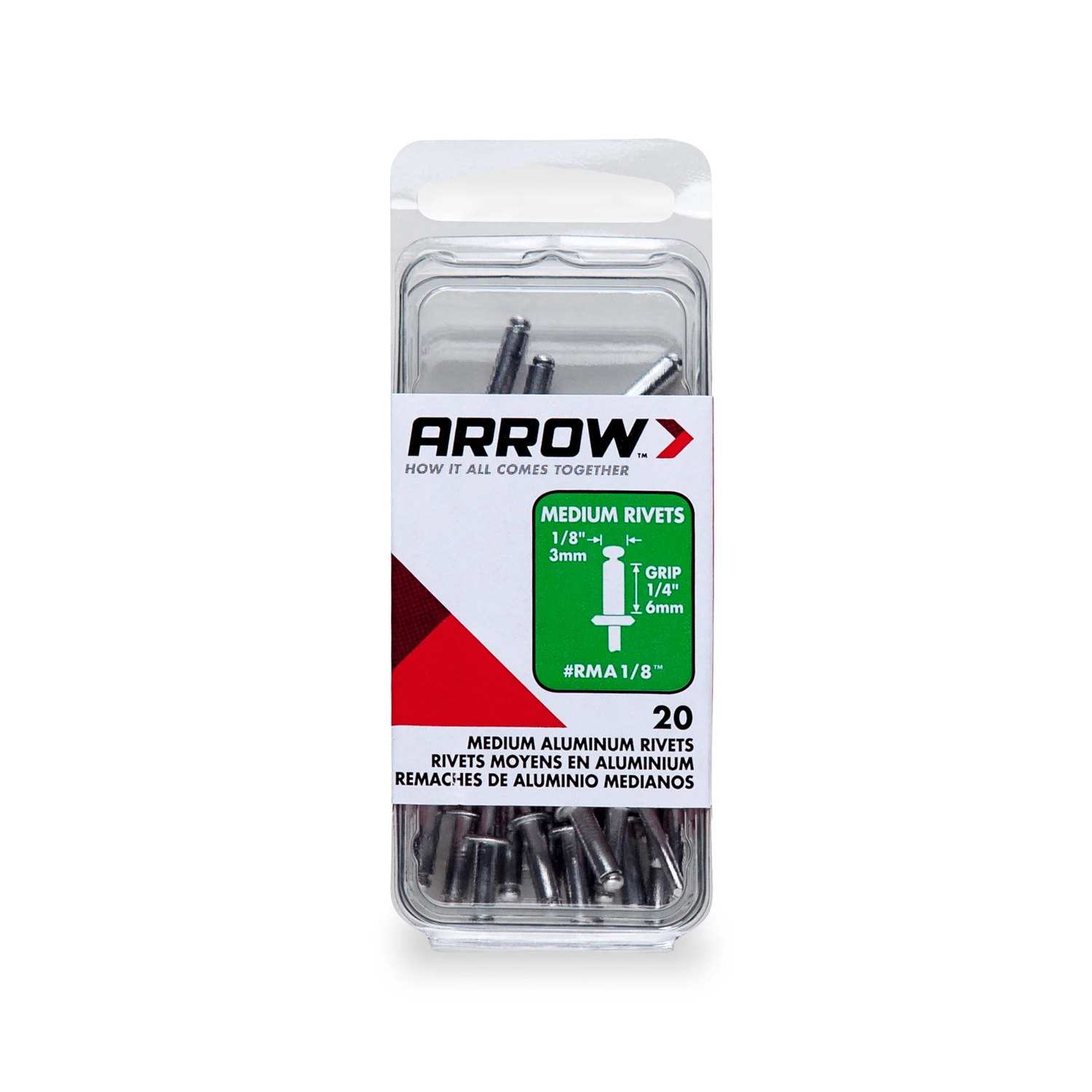 Rma1/8 1/8 In. X 1/4 In. Aluminum Rivets (20 Pk) For Sheet Metal & Fabrics