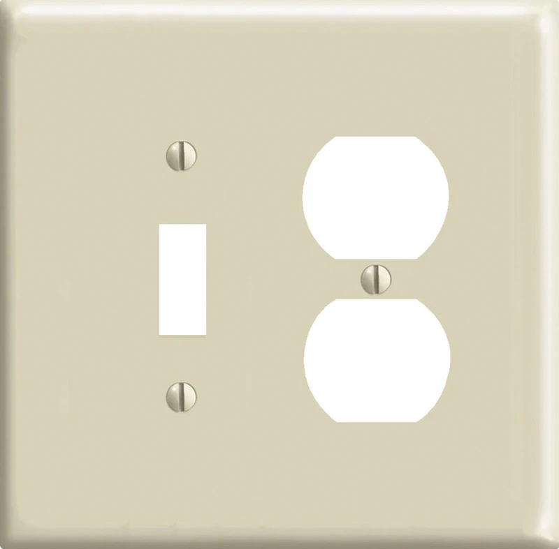 Leviton Ivory 2 gang Nylon Duplex/Toggle Wall Plate 1 pk
