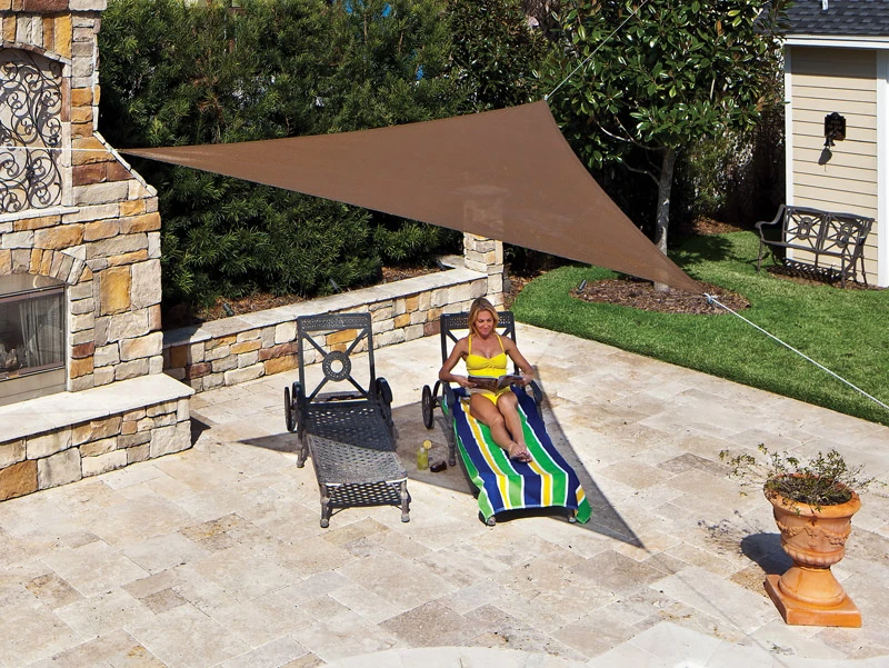 Coolaroo 11 Ft. 10 In. High Density Polyethylene Shade Sail Canopy, Ready To Hang, Mocha