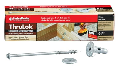 Thrulok 6-1/4 In. Galvanized Screw Bolt, Hex Head, 6-piece Set
