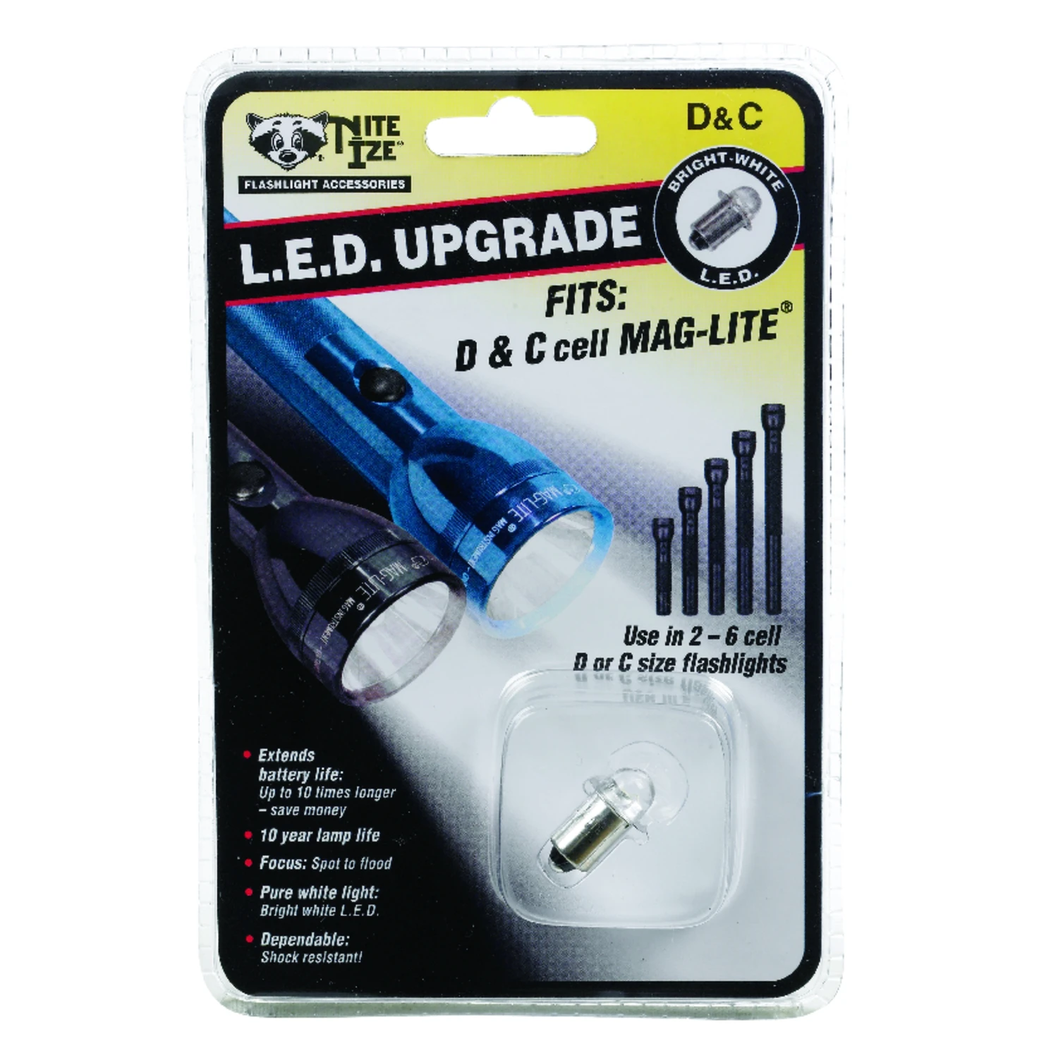 Lrb2-07-pr Led Upgrade Kit For C/d Cell Flashlights, 55 Lumens
